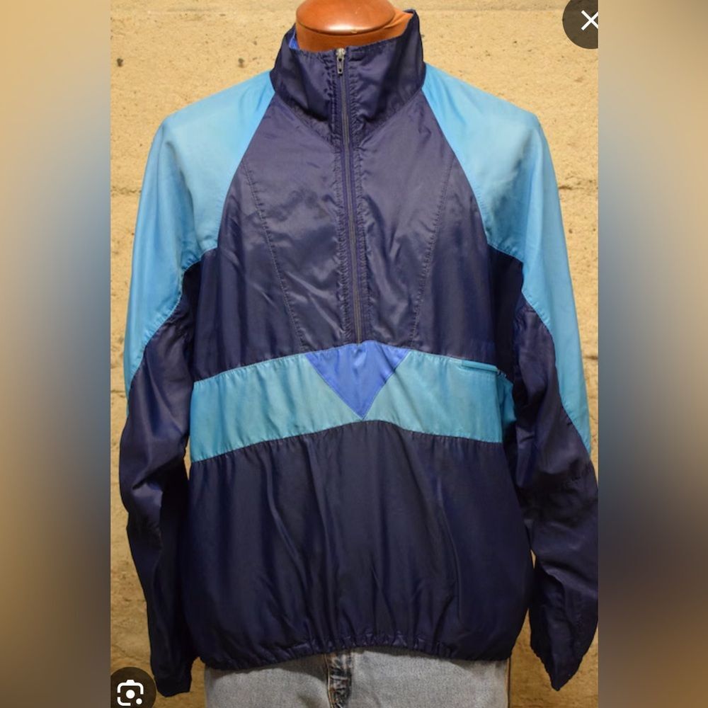 Vintage NIKE‎ Colorblock Windbreaker 1990s Teal and Blue